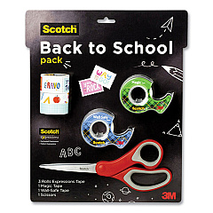 Scotch Back To School Pack, Assorted Tapes Plus Scissors/Kit (PKSCOTCH21)