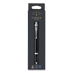 Parker IM Retractable Medium Tip Ballpoint Pen, 0.7 mm, Blue Ink, Black/Chrome Barrel (1975554)