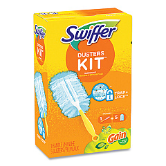 Swiffer Dusters Starter Kit, Dust Lock Fiber, 6" Handle, Blue/Yellow, Gain Scent (74330)