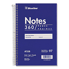 Blueline Steno Notes Notebook, Gregg Rule, Blue/White Cover, (180) 9 x 6 Sheets (AT35B)