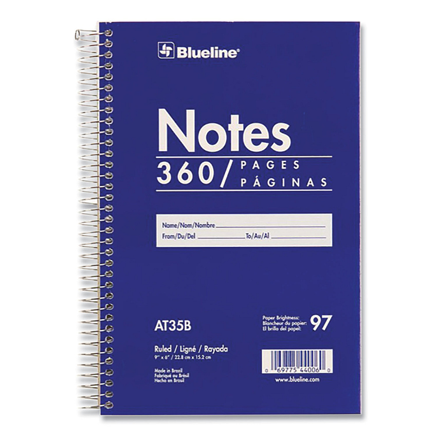 Blueline Steno Notes Notebook, Gregg Rule, Blue/White Cover, (180) 9 x 6 Sheets (AT35B)