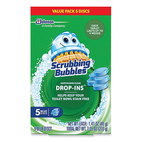 Scrubbing Bubbles Drop-Ins Toilet Cleaning Tablets, 1.41 oz Tablets, 5/Pack (307946)