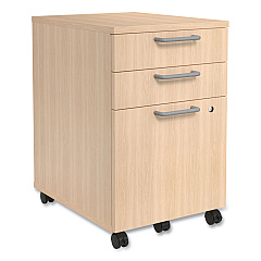 Union & Scale Essentials Three-Drawer Mobile Pedestal File, 2 Box/1 Legal/Letter-Size File Drawers, Natural, 15.6" x 21.3" x 24.3" (45695CC)