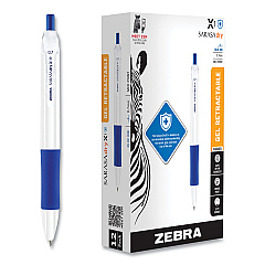 Zebra Sarasa Dry X1+ Retractable Gel Pen, Medium 0.7 mm, Blue Ink, White/Blue Barrel, 12/Pack (41520)