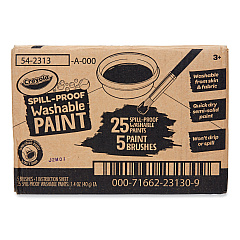 Crayola Spill Proof Washable Paints, 5 Colors, 1.4 oz Cups, 5 Sets/Carton (542313)