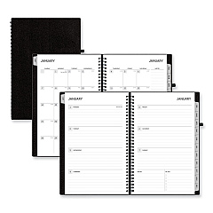 Blue Sky Aligned Weekly/Monthly Planner, 8 x 5, Black Cover, 12-Month (Jan to Dec): 2024 (143589)