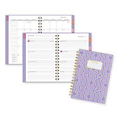 AT-A-GLANCE Badge Geo Weekly/Monthly Planner, 8.5 x 6.38, Purple/White/Gold Cover, 13-Month (Jan to Jan): 2024 to 2025 (1675G200)