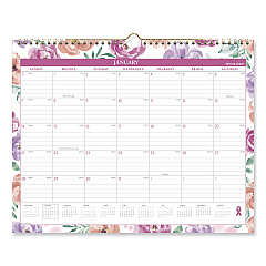 AT-A-GLANCE Badge Floral Wall Calendar, Floral Artwork, 15 x 12, White/Multicolor Sheets, 12-Month (Jan to Dec): 2024 (1675F707)