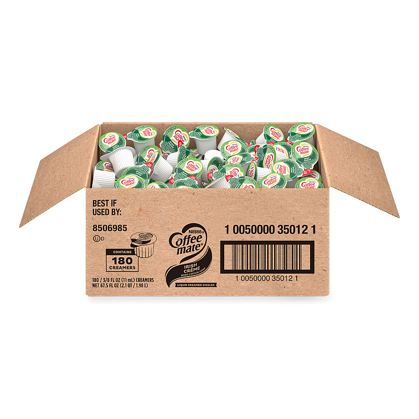 Coffee-mate 180 Count Bulk Liquid Coffee Creamer, Irish Creme, 0.38 oz, 180/Carton (35012CT)