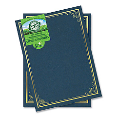 Geographics Certificate/Document Cover, 9.75' x 12.5", Navy With Gold Foil, 5/Pack (49017)