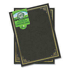 Geographics Certificate/Document Cover, 9.75" x 12.5", Black With Gold Foil, 5/Pack (49029)