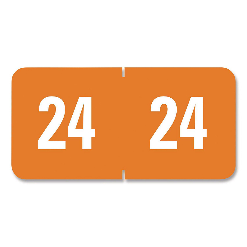 Smead Yearly End Tab File Folder Labels, 24, 0.5 x 1, Orange, 25/Sheet, 10 Sheets/Pack (67924)
