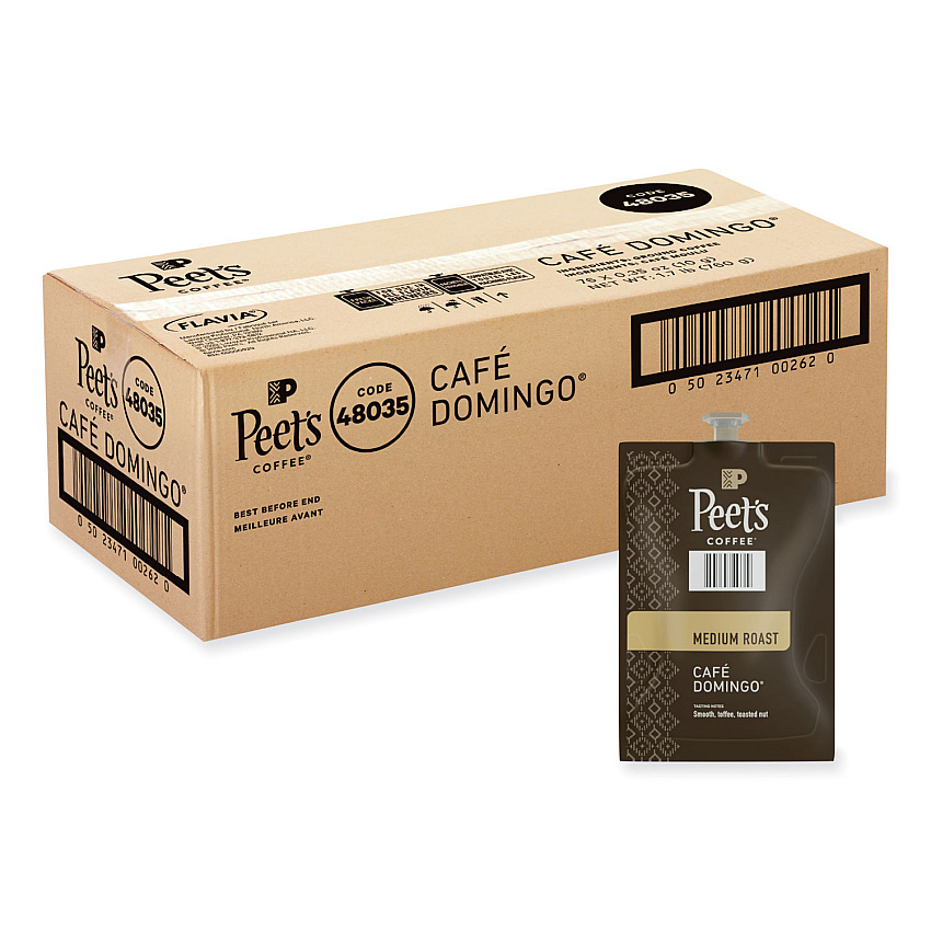 Peet's Coffee & Tea FLAVIA Ground Coffee Freshpacks, Cafe  Domingo Blend, 0.35 oz Freshpack, 76/Carton (LPC00262)