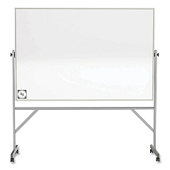 Ghent Reversible Magnetic Hygienic Porcelain Whiteboard, Satin Aluminum Frame/Stand, 72 x 48, White Surface (ARM4M446)