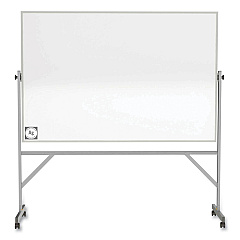 Ghent Reversible Magnetic Hygienic Porcelain Whiteboard, Satin Aluminum Frame/Stand, 96 x 48, White Surface (ARM4M448)