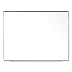 Ghent Magnetic Porcelain Whiteboard with Satin Aluminum Frame and Map Rail, 72.5 x 60.47, White Surface (M1P561M)