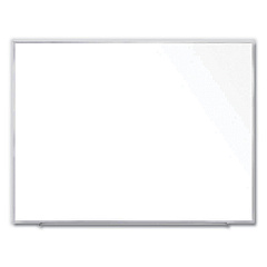 Ghent Magnetic Porcelain Whiteboard with Aluminum Frame, 72.5 x 60.47, White Surface, Satin Aluminum Frame (M1P564)