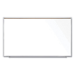 Ghent Magnetic Porcelain Whiteboard with Satin Aluminum Frame and Map Rail, 96.53 x 60.47, White Surface (M1P581M)