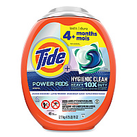Tide Hygienic Clean Heavy 10x Duty Power Pods, Original Scent, 76 oz Tub, 45 Pods, 4/Carton (09163)