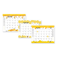 House of Doolittle Recycled Honeycomb Desk Pad Calendar, 22 x 17, White/Multicolor Sheets, Brown Corners, 12-Month (Jan to Dec): 2023 (156)