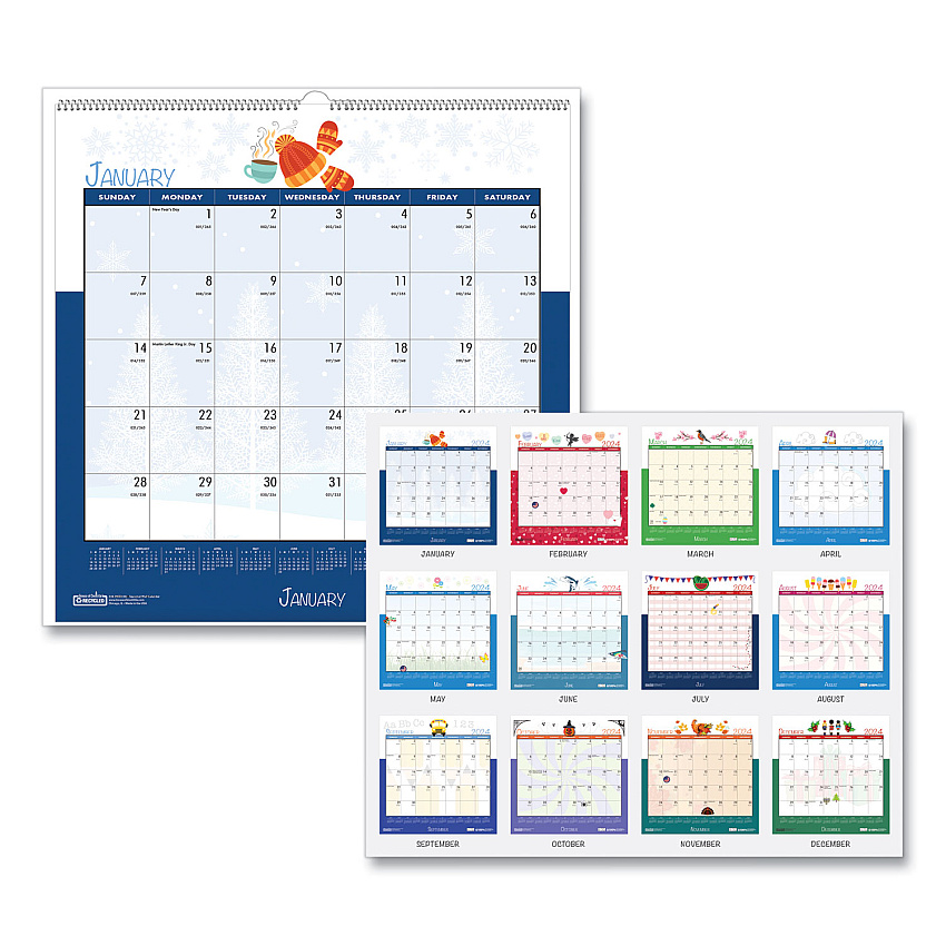 House of Doolittle Recycled Seasonal Wall Calendar, Earthscapes Illustrated Seasons Artwork, 12 x 12, 12-Month (Jan to Dec): 2023 (338)