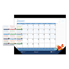 House of Doolittle Recycled Desk Pad Calendar, Earthscapes Seasonal Artwork, 22 x 17, Black Binding/Corners,12-Month (Jan to Dec): 2023 (139)