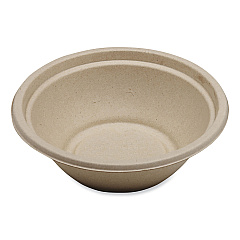World Centric Fiber Bowls, 24 oz, 7.4 x 7.4 x 2.3, Natural, Paper, 500/Carton (BOSCU24LFP)