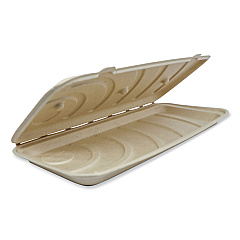 World Centric Fiber Hinged Containers, 13.7 x 6.6 x 1.3, Natural, Paper, 200/Carton (PBSCU13LFS)