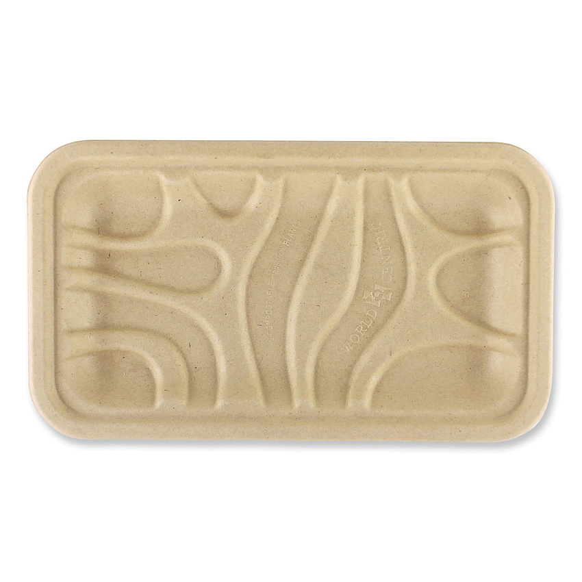 World Centric Fiber Trays, 4.8 x 8.3 x 0.7, Natural, Paper, 500/Carton (TRSC17SLFS)