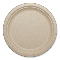 World Centric Fiber Plates, Plate, 9.1" Diameter, Natural, 1,000/Carton (PLSCU9LFP)
