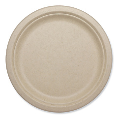 World Centric Fiber Plates, Plate, 9.1" Diameter, Natural, 1,000/Carton (PLSCU9LFP)