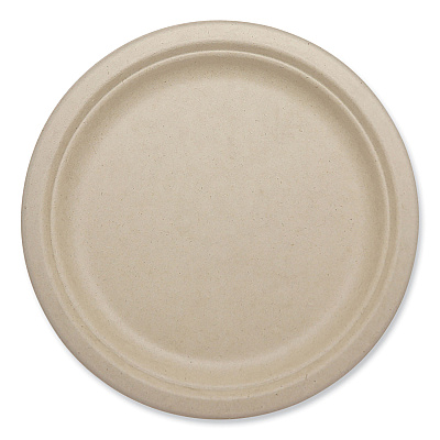 World Centric Fiber Plates, Plate, 9.1" Diameter, Natural, 1,000/Carton (PLSCU9LFP)