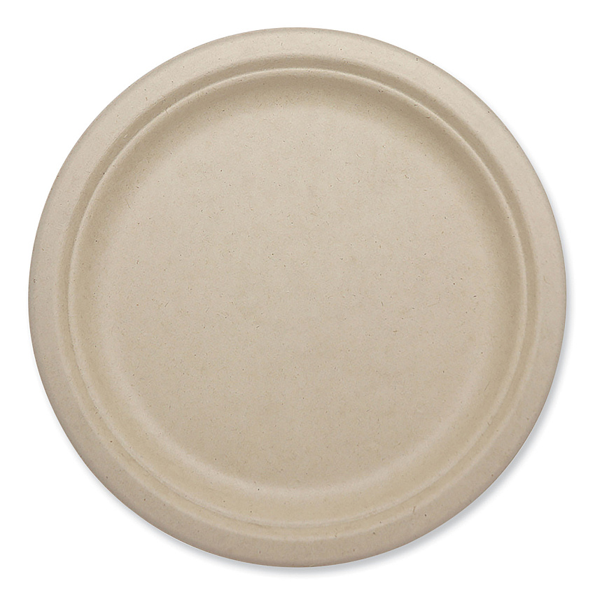 World Centric Fiber Plates, Plate, 9.1" Diameter, Natural, 1,000/Carton (PLSCU9LFP)