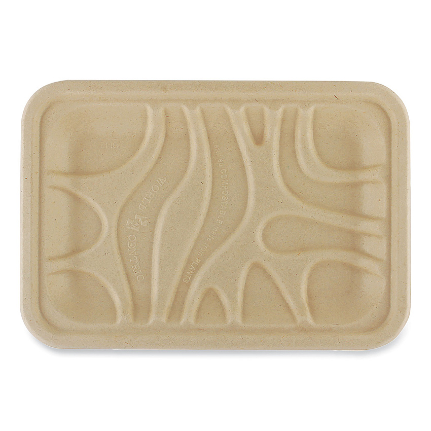World Centric Fiber Trays, 5.7 x 8.2 x 0.6, Natural, Paper, 500/Carton (TRSC2SLFS)