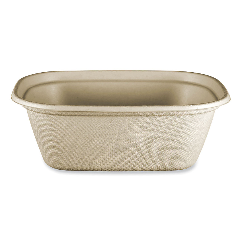 World Centric Fiber Containers, 48 oz, 8.7 x 6.5 x 3.1, Natural, Paper, 400/Carton (CTSCU3LFP)