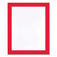 Deflecto Self Adhesive Sign Holders, 11 x 17 Insert, Clear with Red Border, 2/Pack (68886R)