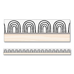 Carson-Dellosa Straight Borders, 3" x 3 ft, Black/White Rainbows, 12/Pack (108502)