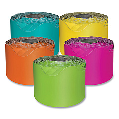 Carson-Dellosa Rolled Scalloped Border Set, Assorted, 2.25" x 65 ft, 5/Set (145301)