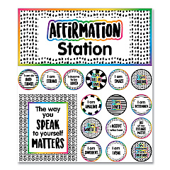 Carson-Dellosa Motivational Bulletin Board Sets, Affirmation Station, Multicolor, 13.8 x 16, 32 Pieces (110569)