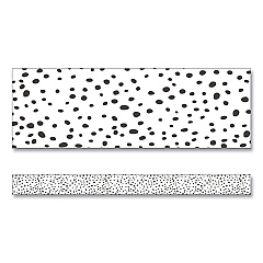 Carson-Dellosa Straight Borders, 3" x 3 ft, Black/White Dotted, 12/Pack (108495)