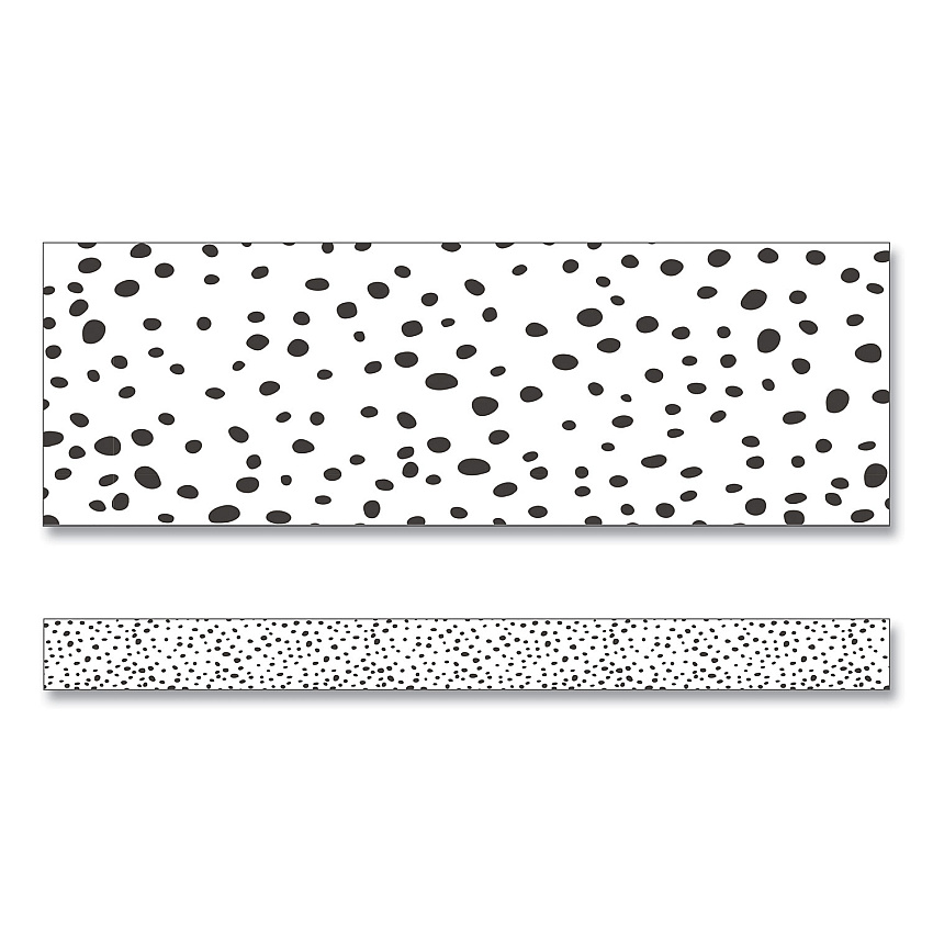 Carson-Dellosa Straight Borders, 3" x 3 ft, Black/White Dotted, 12/Pack (108495)