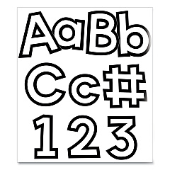 Carson-Dellosa EZ Letter Combo Packs, White with Black Trim, 4"h, 219 Characters (130100)