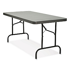 Iceberg IndestrucTable Commercial Folding Table, Rectangular, 60" x 30" x 29", Charcoal Top, Charcoal Base/Legs (65517)