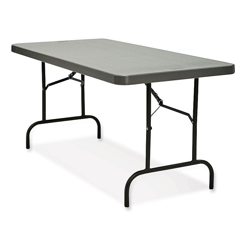 Iceberg IndestrucTable Commercial Folding Table, Rectangular, 60" x 30" x 29", Charcoal Top, Charcoal Base/Legs (65517)