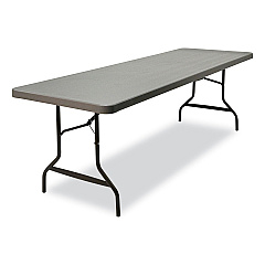 Iceberg IndestrucTable Commercial Folding Table, Rectangular, 96" x 30" x 29", Charcoal Top, Charcoal Base/Legs (65537)