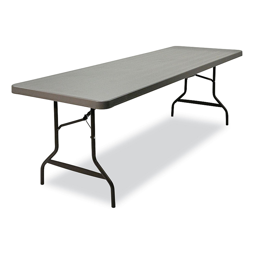Iceberg IndestrucTable Commercial Folding Table, Rectangular, 96" x 30" x 29", Charcoal Top, Charcoal Base/Legs (65537)