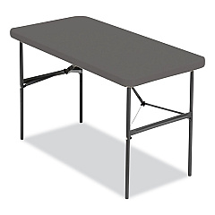 Iceberg IndestrucTable Commercial Folding Table, Rectangular, 48" x 24" x 29", Charcoal Top, Charcoal Base/Legs (65507)