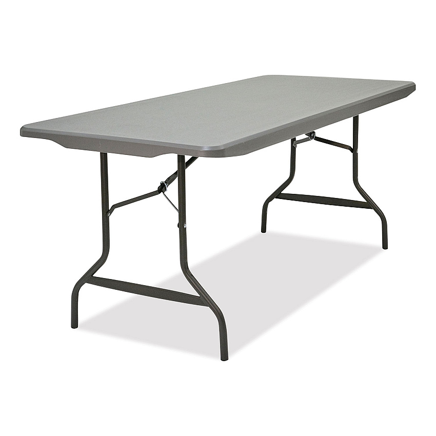 Iceberg IndestrucTable Commercial Folding Table, Rectangular, 72" x 30" x 29", Charcoal Top, Charcoal Base/Legs (65527)