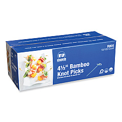 AmerCareRoyal Knotted Bamboo Pick, Natural, 4.5", 100 Pack, 10 Packs/Carton (R805)