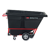 Rubbermaid Commercial Rotomolded Tilt Truck, Rectangular, Plastic, 0.5 cu yd, 850 lb Capacity, Black (1305BLA)
